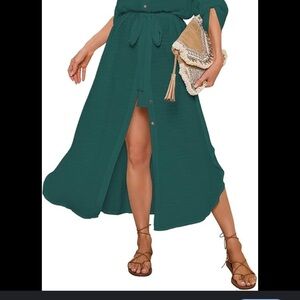 NWT Teal Hi-Low Maxi Skirt